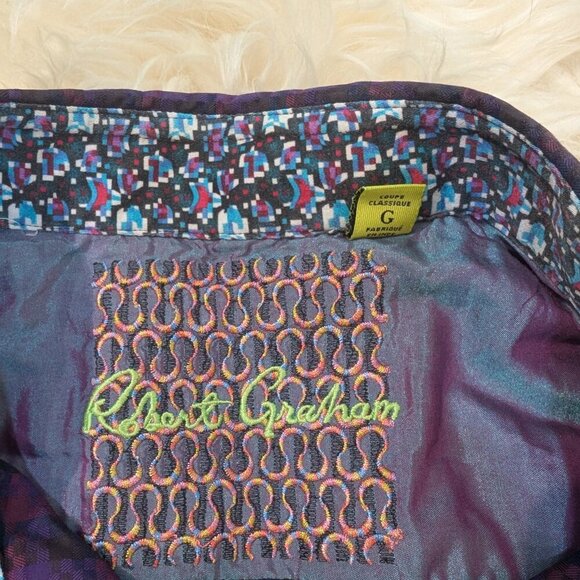 Robert Graham Men's Checkered Classic Fit Button Up Long Sleeve Shirt Size L - Picture 3 of 7